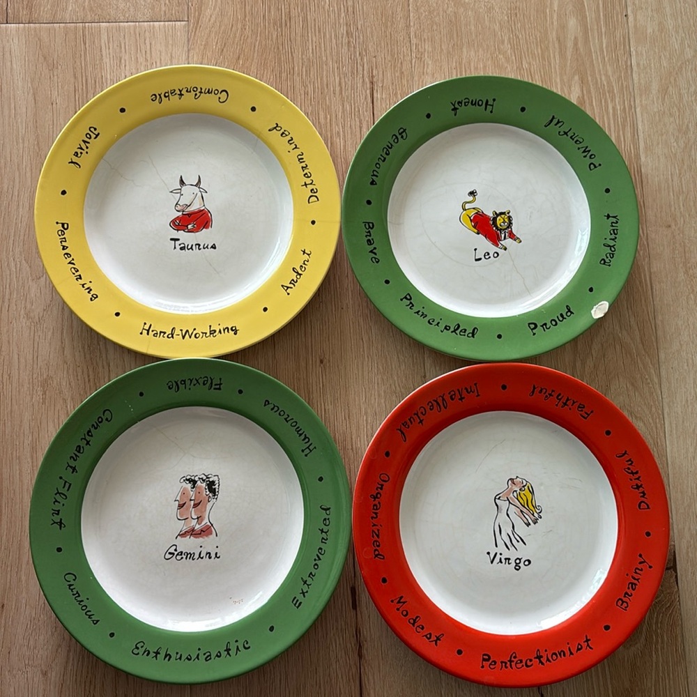 Pottery barn zodiac plates